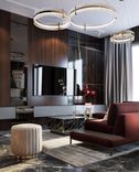 Eye-catching Catallan Italia chandeliers and Eichholtz marble tables