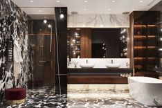 Interior of an expensive modern apartment from Studia 54 in Krestovsky De Luxe Residential Complex