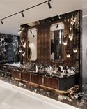 Гарнитур для ванной Scacchi, FiftyFourms, стеклянные раковины Antonio Lupi