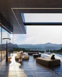 The view from the terrace at the mountain range