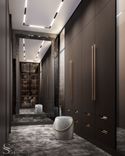 Dressing room with accent pouf from FiftyFourms