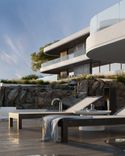 The view of the villa from the pier
