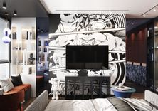 Interior design of business class apartment with terrace by Studia 54