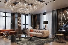 Interior design of business class apartment with terrace by Studia 54