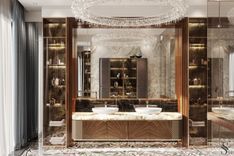 The refined vanity units are customised