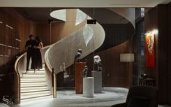 Parade staircase with automatic lighting and art installations