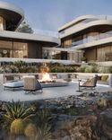 Soft furniture and open fireplace – a perfect place to spend time