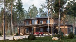 Exclusive project of two-storey mansion in Wright style by Studia 54